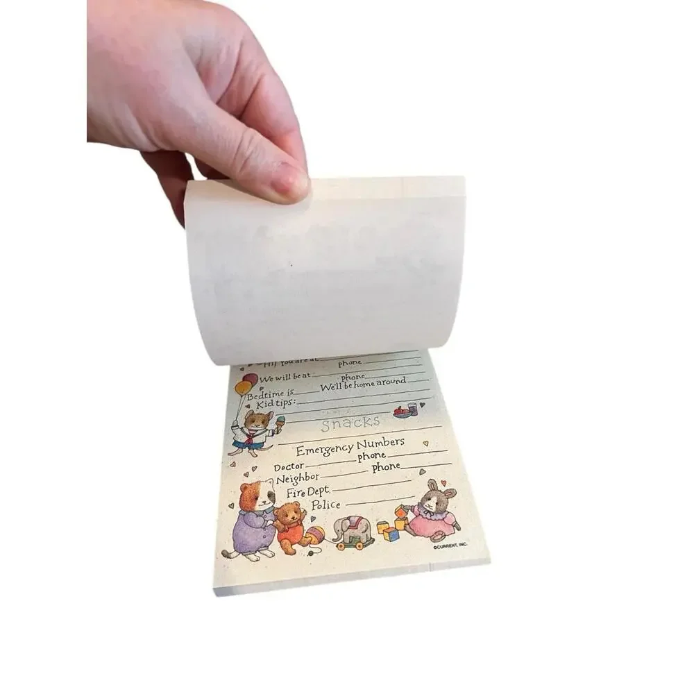 Vintage Current Inc Super Sitter Information Notepad‎ Babysitter Notes 1980s